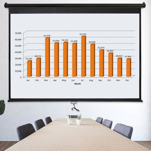 Segawe Black Projector Screen Pull Down 16:10 Foldable Wall Mount HD Projection Screen
