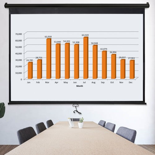 Segawe Black Projector Screen Pull Down 16:10 Foldable Wall Mount HD Projection Screen