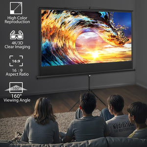 Segawe Projector Screen with Stand 84 inch for Movie or Office Presentation 16:9 HD