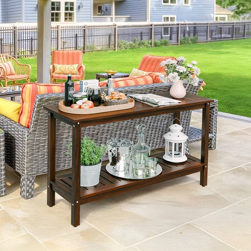 Segawe Console Table 48" Patio Side Accent Table Multifunctional w/Foot Sliders Coffee