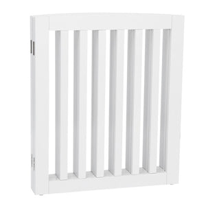 Segawe Wooden Dog Gate Pet Fence 24"H Baby Playpen 4 Panel Folding Free Standing Indoor