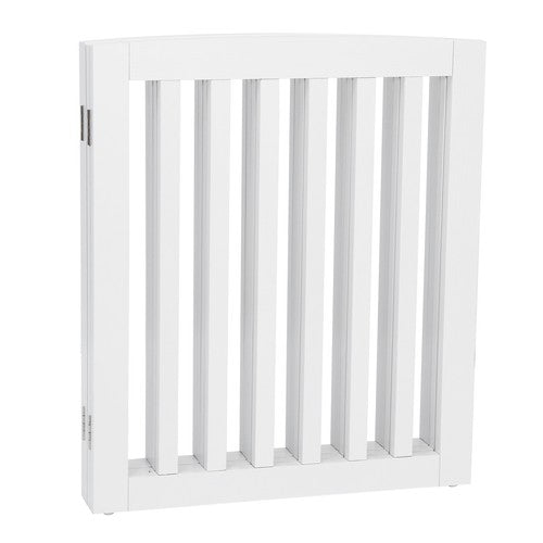 Segawe Wooden Dog Gate Pet Fence 24"H Baby Playpen 4 Panel Folding Free Standing Indoor