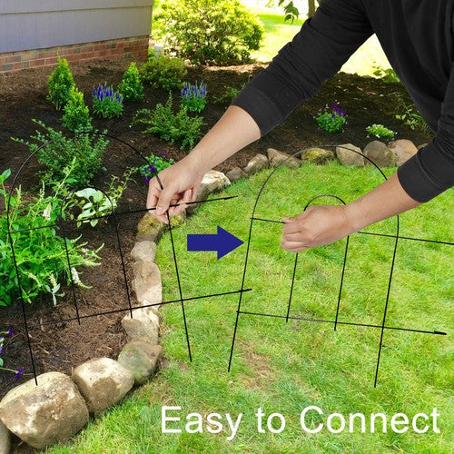 Segawe 50' X 18" Garden Border Fence 35 PCS  Folding Fence Pannel Animal Barrier Metal