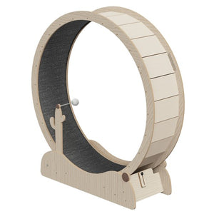 Segawe 47" Natural Wood Cat Wheel Exerciser for Indoor Cats Safety Cat Treadmill Large