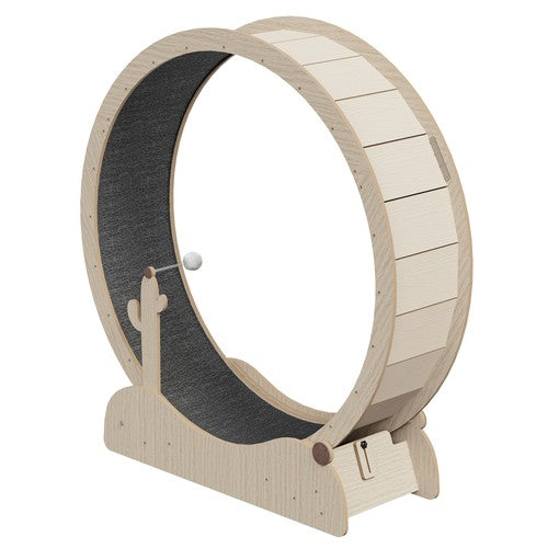 Segawe 47" Natural Wood Cat Wheel Exerciser for Indoor Cats Safety Cat Treadmill Large