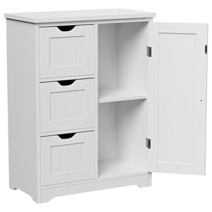 Segawe Wooden Floor Cabinet Side Storage Organizer Bathroom Furniture Home w/3 Drawers
