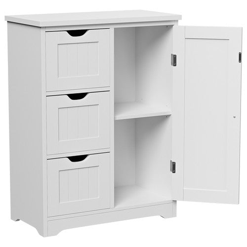 Segawe Wooden Floor Cabinet Side Storage Organizer Bathroom Furniture Home w/3 Drawers