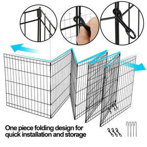 Segawe 24 Inch Dog Playpen 8 Panels Tall Large Crate Fence Pet Puppy Pen Exercise Cage