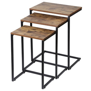 Segawe Modern Nesting Coffee Table Set of 3 C Table for Living Room Sofa Metal Legs