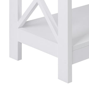 Segawe 3 Tier X Shaped Entryway Console Table with Storage Drawer Multipurpose White