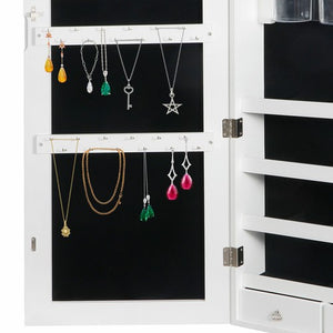 Segawe 4.5" Depth Jewelry Cabinet Armoire Organizer w/Lockable Door Jewelry Box