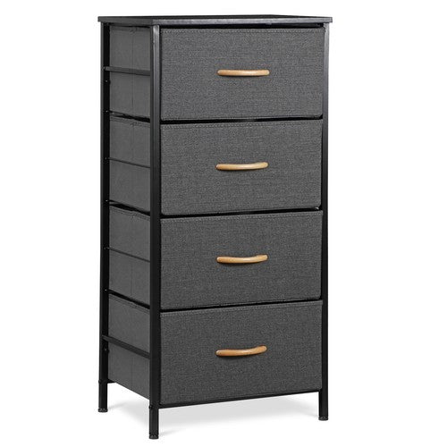 Segawe 36" Fabric Dresser Storage w/4 Drawer Tower Organizer Unit for Bedroom Dary Grey