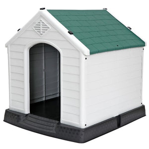 Segawe 28'' H Dog House Outdoor Durable Sturdy Dog House Puppy Shelter Kennel Green
