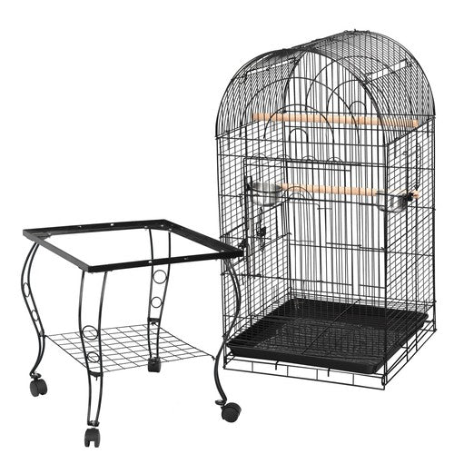 Segawe 64" Rolling Bird Cage w/Open Play Top for Small Parrot Cockatiel Parakeet Home