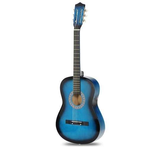 Segawe Beginners Acoustic Guitar w/Guitar Case, Strap, Tuner & Pick Steel Strings Blue