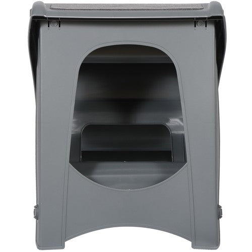 Segawe Dog Stairs Foldable 4 Steps Pet Dog Step for High Bed Indoor Outdoor Dark Grey