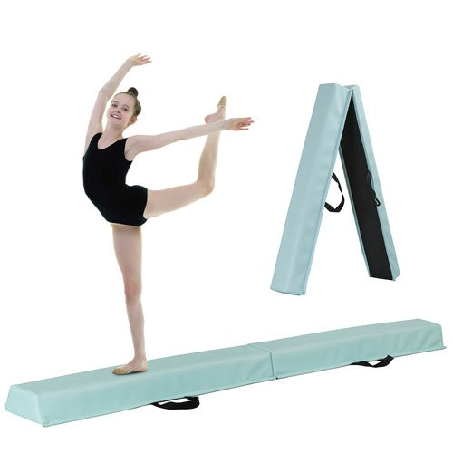 Segawe 6' Green Balance Beam Extra Firm Vinyl Folding Gymnastics Beam W Handle For Home