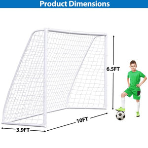 Segawe Soccer Net 10 x 6.5FT Soccer Goal for Backyard PVC Frame for Kids with Carry Bag