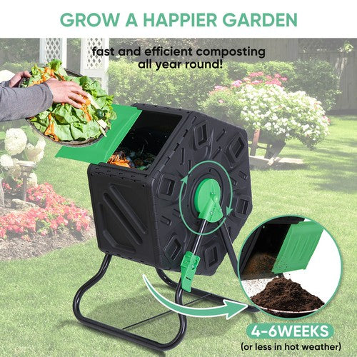 Segawe 18.5 Gal Compost Bin Compost Tumbler Single Chamber Composter Outdoor Garden