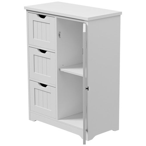 Segawe Wooden Floor Cabinet Side Storage Organizer Bathroom Furniture Home w/3 Drawers