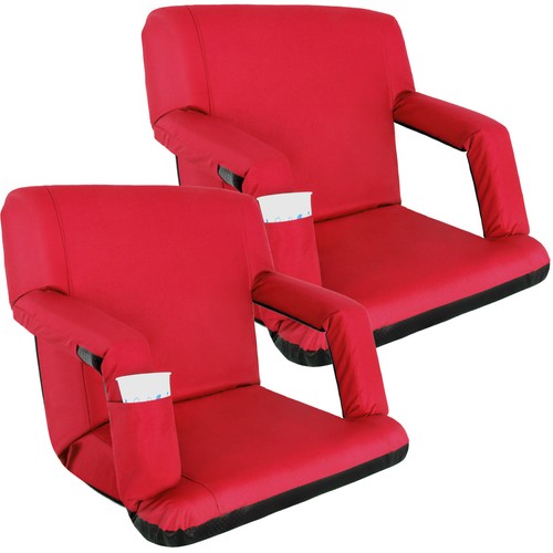 Segawe 2 Pack Stadium Seat for Bleachers 20.5" Water Resistant Stadium Chair w/Back Red