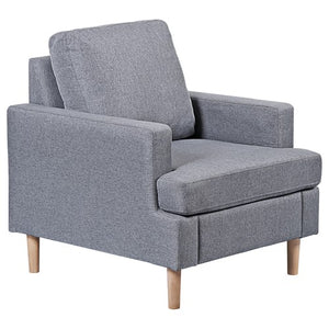 Segawe Accent Chair Mid-Century Comfy Upholstered Lounge Arm Chair with Pillow Grey