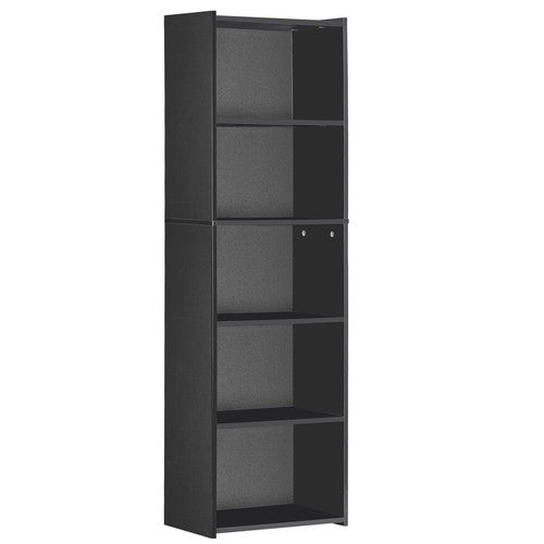 Segawe 5-Tier BookShelf with Open Storage Shelf Storage Rack for Bedroom Display Black