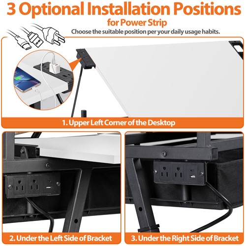 Segawe Drafting Table Drawing Adjustable Craft Desk Tabletop with Stool & Drawers White