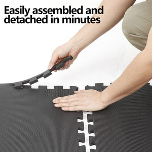 Segawe 6 Pieces Puzzle Exercise Floor Mats 24''¡Á24'' Workout Gym Equipment Mat Black