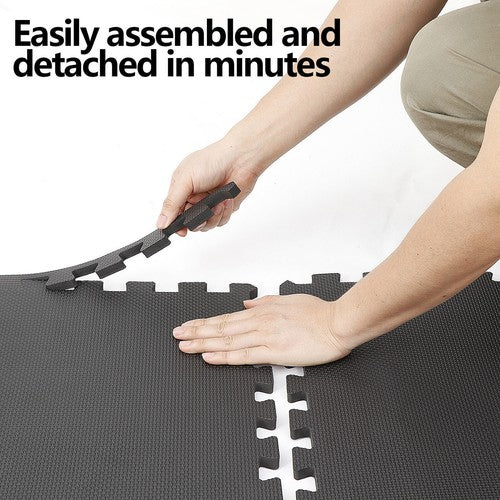 Segawe 6 Pieces Puzzle Exercise Floor Mats 24''¡Á24'' Workout Gym Equipment Mat Black