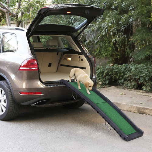 Segawe 61" Folding Dog Ramp for Cars Trucks SUVs Pet Ramps Non-Slip Stairs Step Ladder
