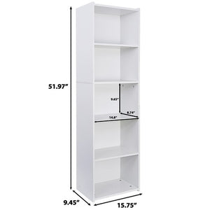 Segawe 5 Tier Bookcase Bookshelf Wood Cube Storage Shelf Display Stand for Living Room