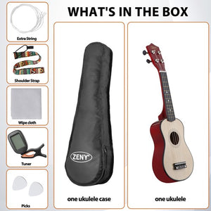 Segawe Ukulele for Beginners 21 Inch Hawaiian Wood Ukelele Kit for Kids Adult Student