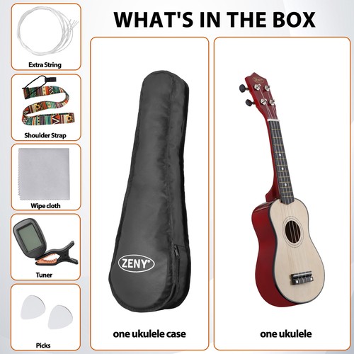 Segawe Ukulele for Beginners 21 Inch Hawaiian Wood Ukelele Kit for Kids Adult Student