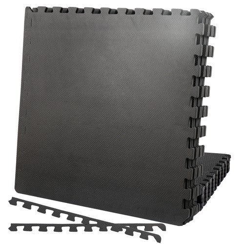 Segawe 6 Pieces Puzzle Exercise Floor Mats 24''¡Á24'' Workout Gym Equipment Mat Black