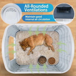 Segawe 30" Dog House In/Outdoor Ventilate Waterproof Puppy Shelter Adjustable Skylight