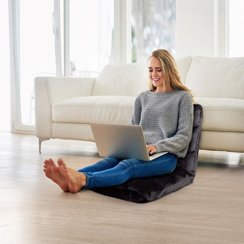 Segawe Folding Floor Chair w/Back Support Sofa Gaming Chair Adjustable Position Black