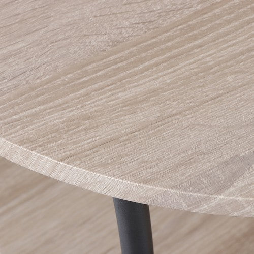 Segawe Round End Table w/ 2-Tier Storage Shelves Industrial Side Table for Living Room