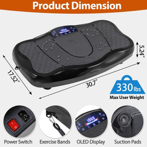 Segawe Waver Vibration Plate Exercise Machine Whole Body Fitness Vibrat Platform Black