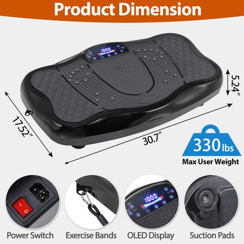 Segawe Waver Vibration Plate Exercise Machine Whole Body Fitness Vibrat Platform Black