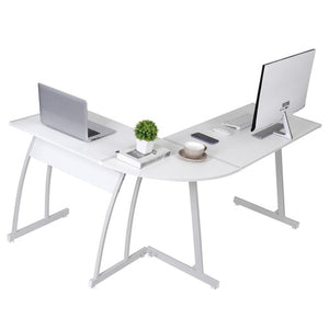 Segawe 58" Computer Gaming Laptop Table L Shaped Desk Workstation Office Desk White