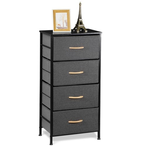 Segawe 36" Fabric Dresser Storage w/4 Drawer Tower Organizer Unit for Bedroom Dary Grey