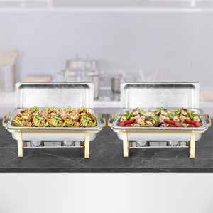 Segawe 4 Pack 8 Qt Chafing Dishes Gold&Silver Color Buffet Warmer for Restaurant Party