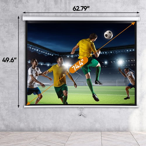 Segawe 72" Roll Down Pull Down Projection Projector Screen 4:3 HD Movie Theater Home