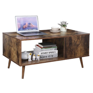 Segawe Durable Coffee Table End Storage Stand Living Room with Open Storage Shelf