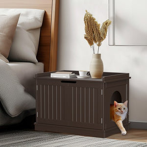 Segawe Cat Litter Box Enclosure Furniture Cat Washroom Hidden Litter Box Cabinet Coffee