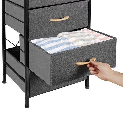 Segawe 36" Fabric Dresser Storage w/4 Drawer Tower Organizer Unit for Bedroom Dary Grey