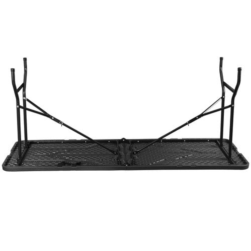 Segawe 6FT Plastic Folding Table Portable Fold-in-Half Picnic Table with Handle Black