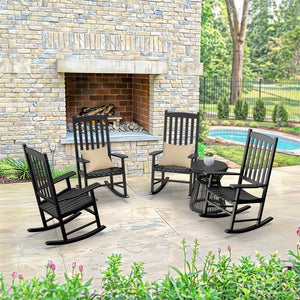 Segawe 2PCS Outdoor Rocking Chair High Back Porch Rocker Chair All Weather Resistant