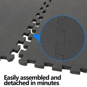 Segawe 6 Pieces Puzzle Exercise Floor Mats 24''¡Á24'' Workout Gym Equipment Mat Black